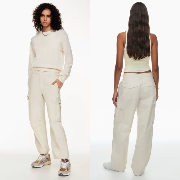 Aritzia TNA Supply Cargo Relaxed Mid Rise Adjustable Pants - Picture 1 of 8